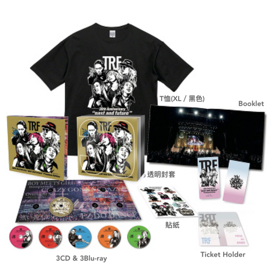 TRF 出道30周年紀念影音BOXSET《TRF 30th Anniversary "past and future" Premium Edition》<初回生産限定盤(3CD+3Blu-ray+Booklet+T恤+Ticket Holder+貼紙)>