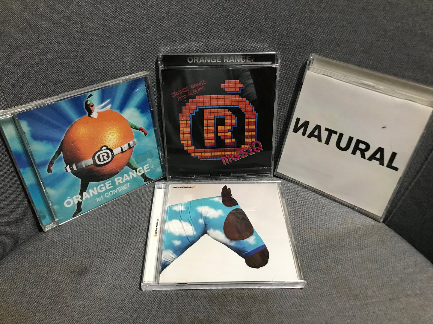 Orange Range原創專輯3張--"1st Contact"(2003),"Musiq"(2004),"Natural"(2005)+Monkey Majik原創日語專輯1張--"空はまるで"(2007)