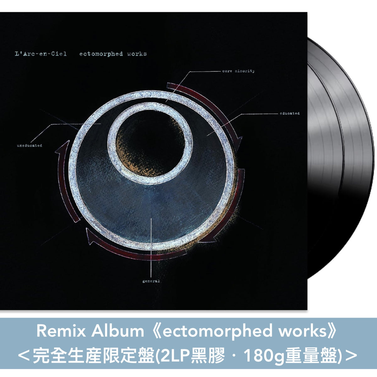 L'Arc～en～Ciel 出道35周年紀念 第2～12張原創專輯、混音專輯 黑膠《Tierra》、《heavenly》、《True》、《HEART》、《ark》、《ray》、《REAL》、《SMILE》、《AWAKE》、《KISS》、《BUTTERFLY》、《ectomorphed works》＜完全生産限定盤(2LP黑膠・180g重量盤)＞