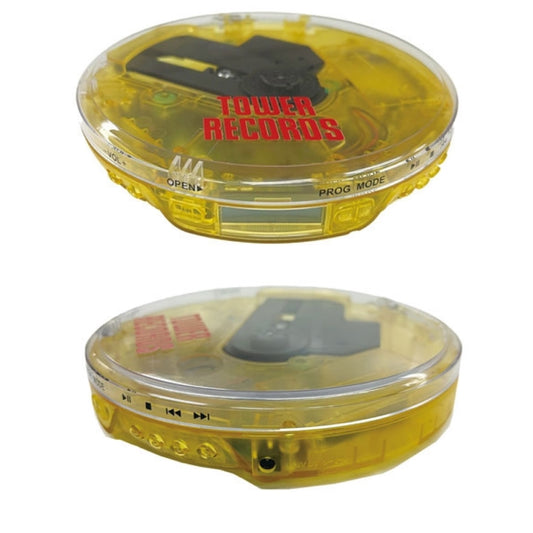 復古風透明黃隨身CD播放器 ＜14x14x3cm／200g＞ 約8小時錄放時間・使用3.5mm立體聲迷你插頭有線耳機・電池或USB供電＊日本水貨＊