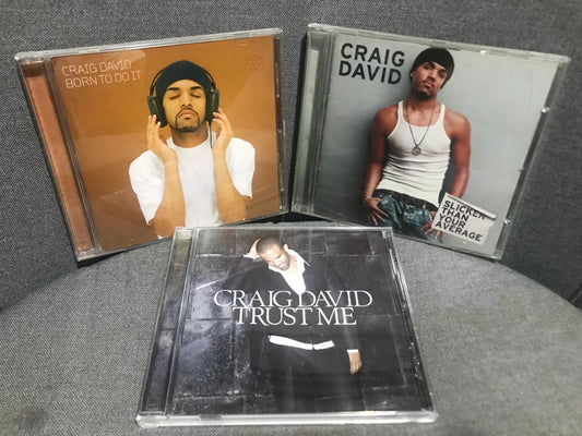 Craig David 3 Album CD--"Born to Do It"(2001),"Slicker Than Your Average"(2002),"Trust Me"(2007)
