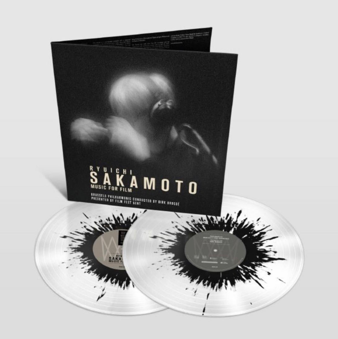 坂本龍一 Ryuichi Sakamoto "Music For Film" 2LP 黑色潑墨圖案彩膠